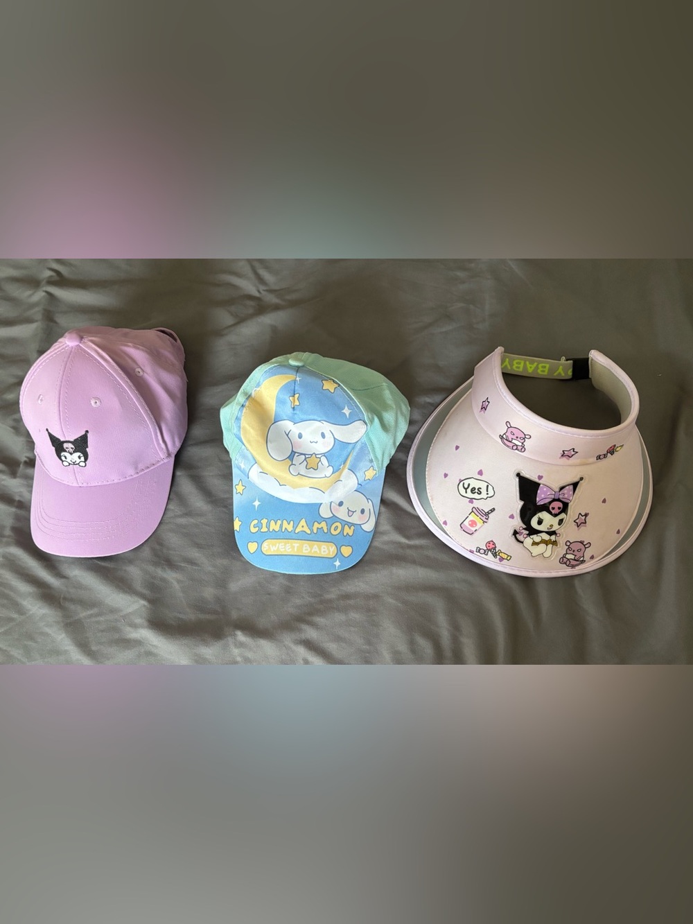 Bundle 3pcs Sanrio hats are designed for kids and feature popular characters